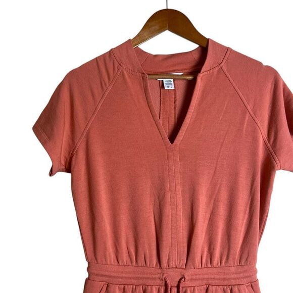 Athleta light orange fleece romper. Size xs - Picture 2 of 8